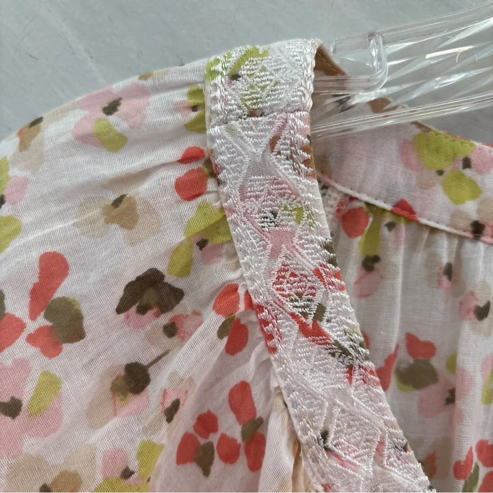 J. Jill Floral Peasant Blouse in Pink, Olive & Coral - Picture 4 of 14